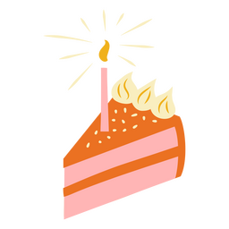 Pedaço de torta plana meados do século Desenho PNG