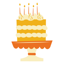 Enorme bolo de aniversário plano de meados do século Desenho PNG