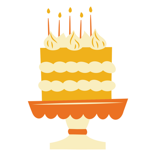 Enorme bolo de aniversário plano de meados do século Desenho PNG