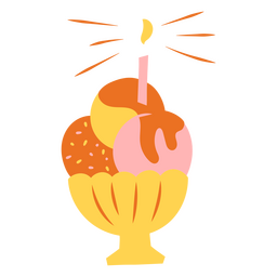 Colher de sorvete plana meados do século Desenho PNG