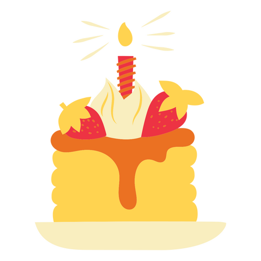 Birthday pancakes with a candle on it PNG Design