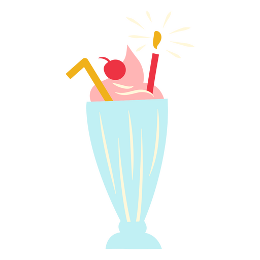 Ice cream sundae with a cherry on top PNG Design