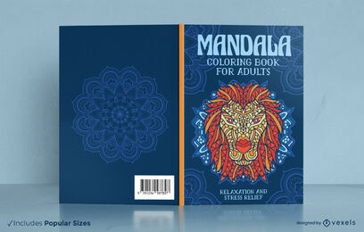 Löwe-Mandala-Tierbuch-Cover-Design