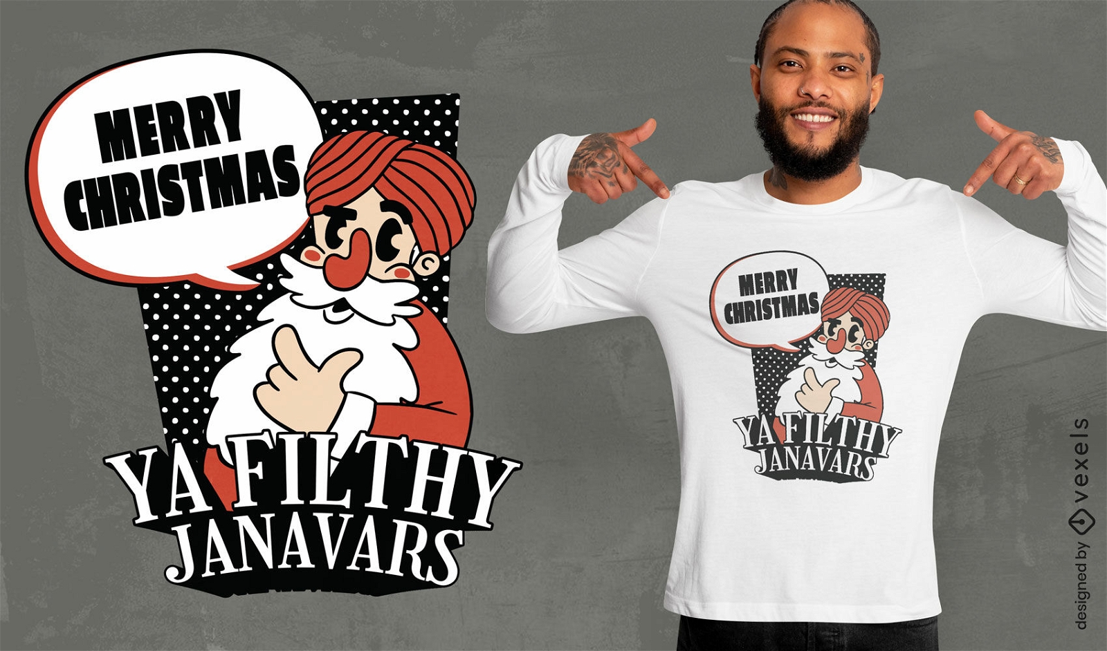Muslimisches Weihnachtsmann-Weihnachtst-shirt-Design