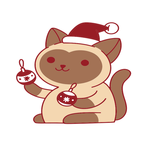 Cute cat wearing a santa hat PNG Design