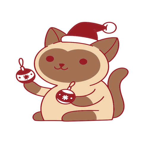 Gato fofo usando um chapéu de Papai Noel Desenho PNG