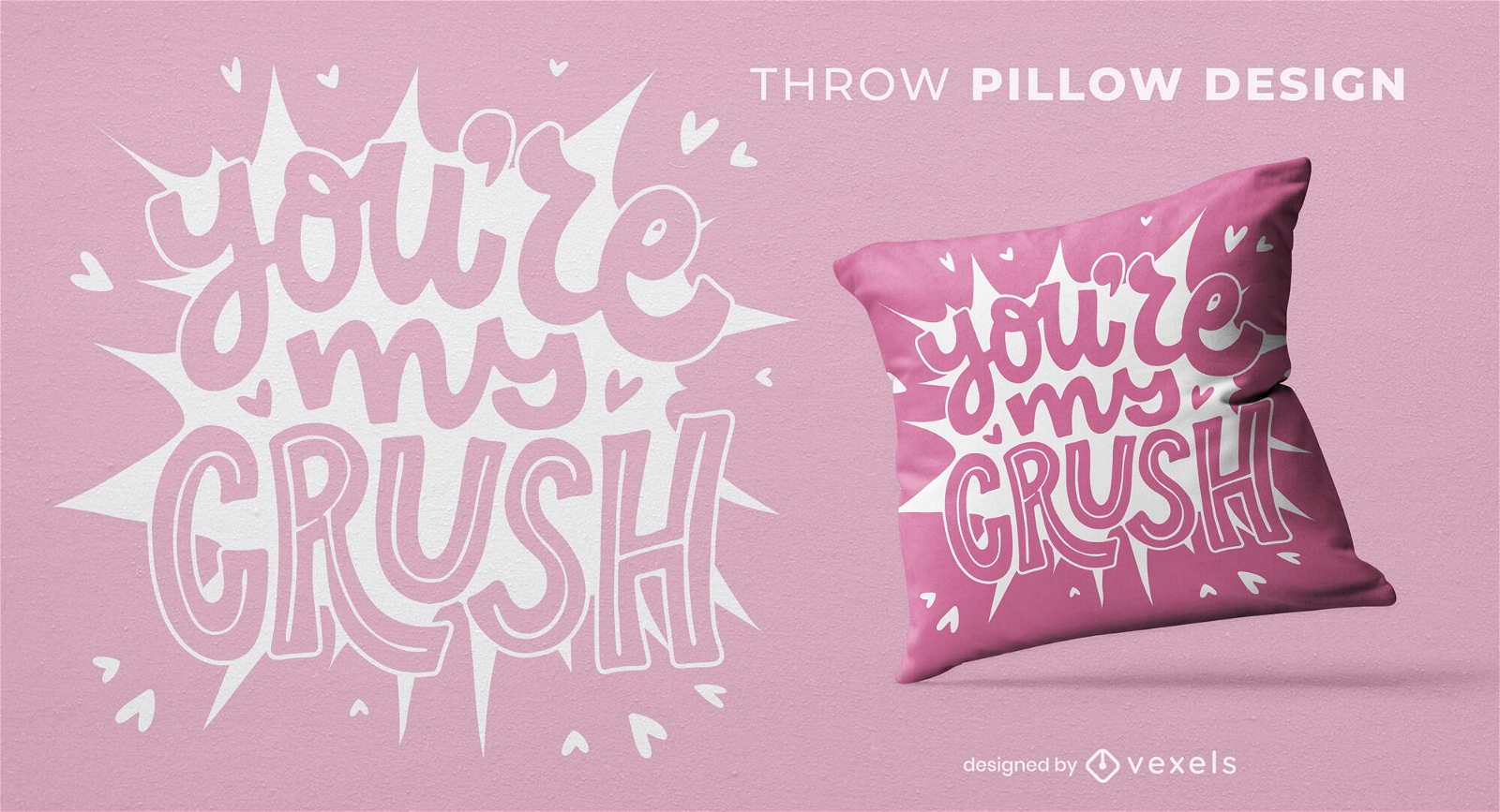 Valentine's Day crush quote throw pillow design