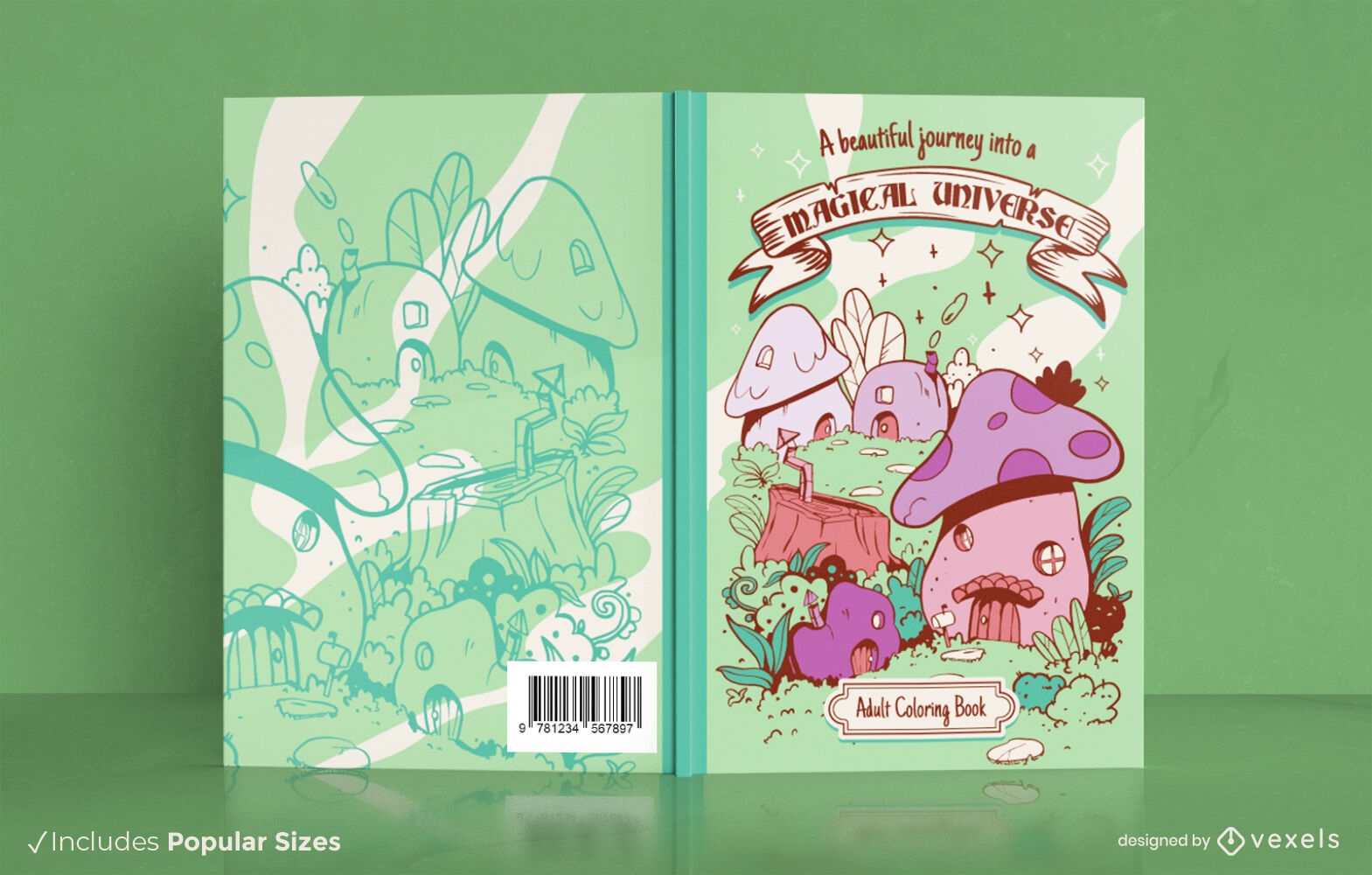 Design de capa de livro de casas de fadas de fantasia