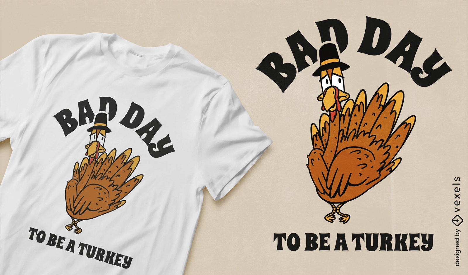Scared turkey animal t-shirt design