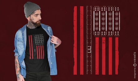 USA-Flagge mit Synthesizer-T-Shirt-Design