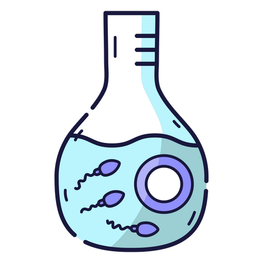 Ícone de um frasco com espermatozoides e óvulos Desenho PNG
