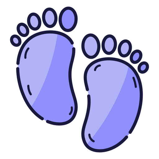 Par de pies de bebé morados Diseño PNG