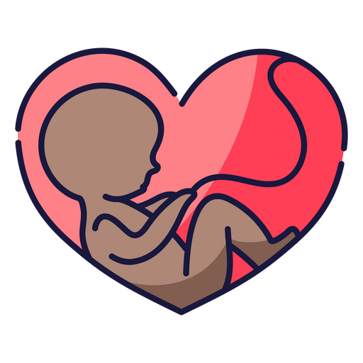Fetus in a heart shape PNG Design