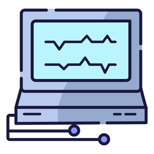 Icon of a laptop with a graph on it PNG Design