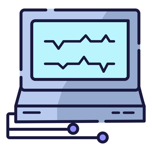 Ícone de um laptop com um gráfico Desenho PNG