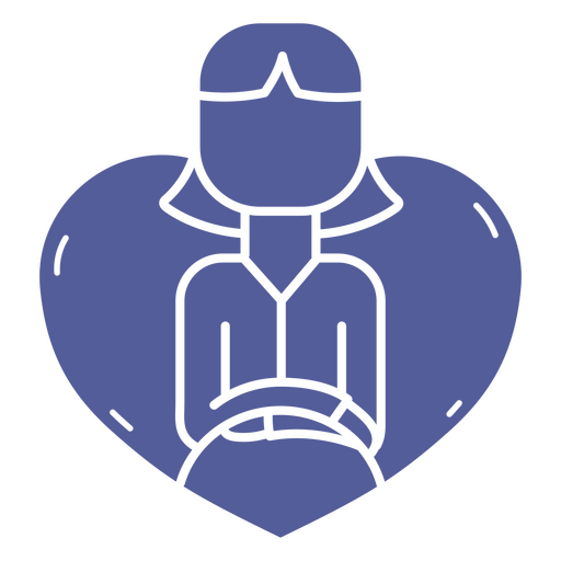 Icon of a woman in a heart shape PNG Design