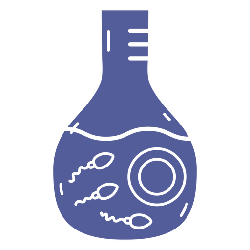 Blue flask with sperm and eggs in it PNG Design