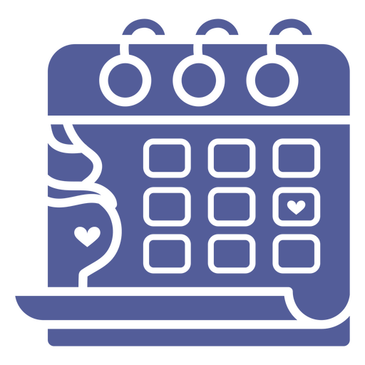 Calendario con corazones Diseño PNG