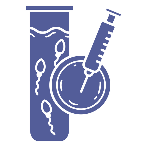 Icon of a test tube with a syringe in it PNG Design