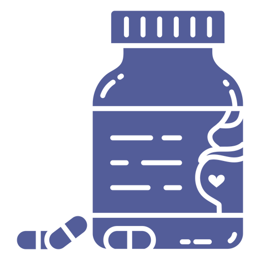 Bottle of pills with a heart on it PNG Design
