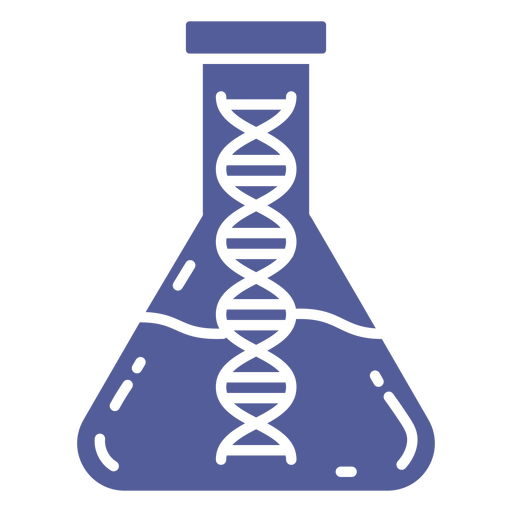 Blue flask with a dna in it PNG Design