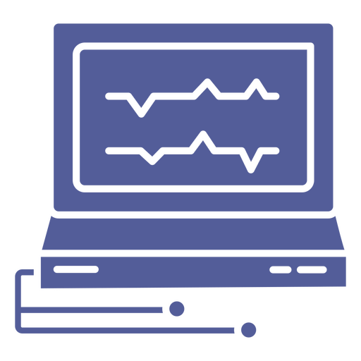 Ícone de um laptop com batimento cardíaco Desenho PNG