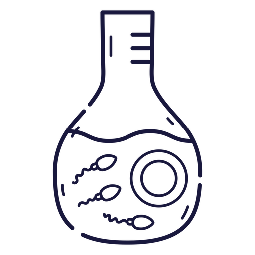 Icon of a flask with liquid in it PNG Design