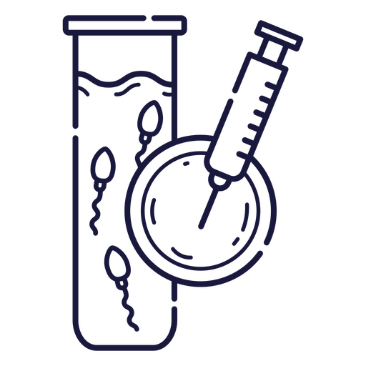 Icon of a test tube and a syringe PNG Design