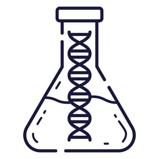 Icon of a flask with a dna in it PNG Design