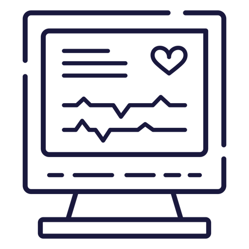 Computer screen with a heart icon on it PNG Design