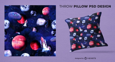 Deep space throw pillow deisgn