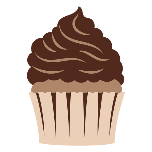 Cupcake flache Schokolade PNG-Design