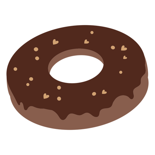 Rosquilla plana de chocolate Diseño PNG