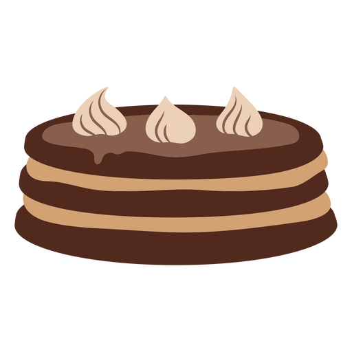 Pastel plano de chocolate Diseño PNG