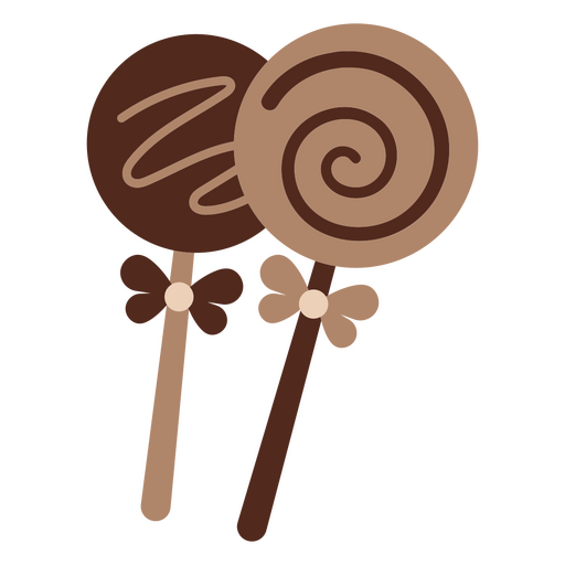 Lollipops flat chocolate PNG Design