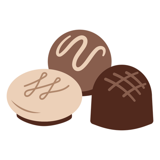 Chocolate candies flat sweet PNG Design