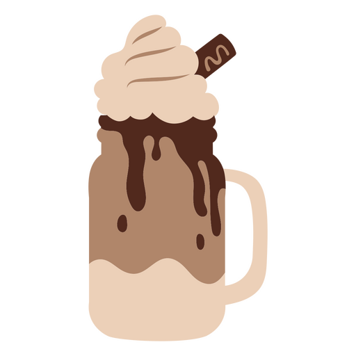 Chocolate milkshake flat PNG Design