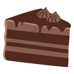 Chocolate flat piece of cake PNG Design