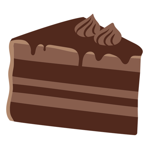Chocolate flat piece of cake PNG Design