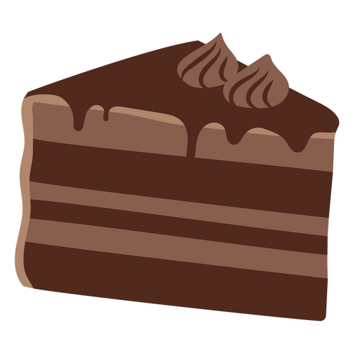 Pedaço de bolo plano de chocolate Desenho PNG