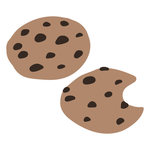 Galletas de chocolate dulces planos Diseño PNG
