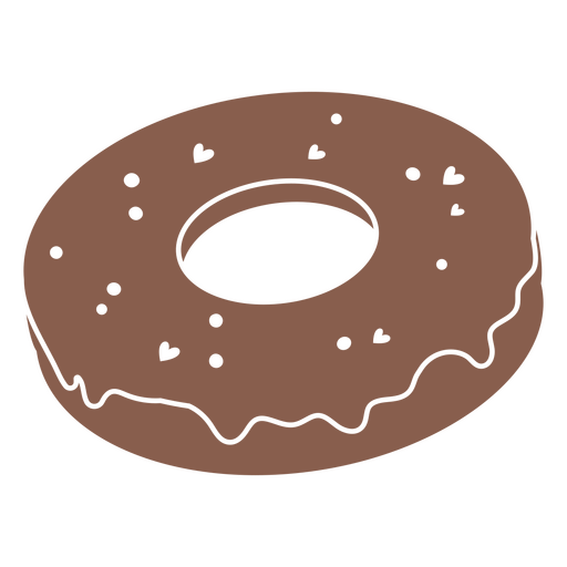 Donut cut out chocolate PNG Design
