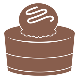 Postre de pastel de chocolate cortado Diseño PNG