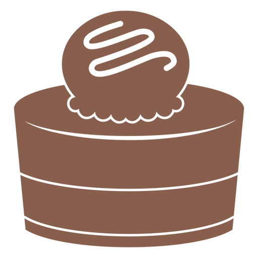 Postre de pastel de chocolate cortado Diseño PNG