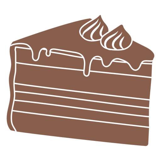 Pedaço de bolo cortado em chocolate Desenho PNG