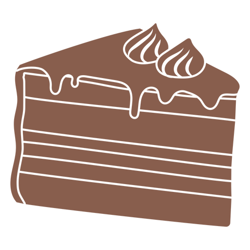 Trozo de pastel cortado de chocolate Diseño PNG