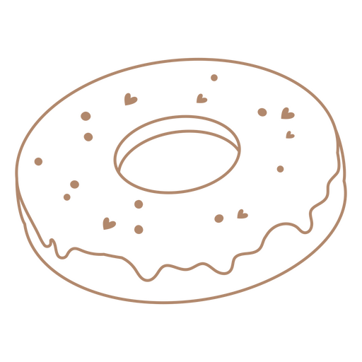 Donut glaseado con chispitas en forma de coraz?n Diseño PNG