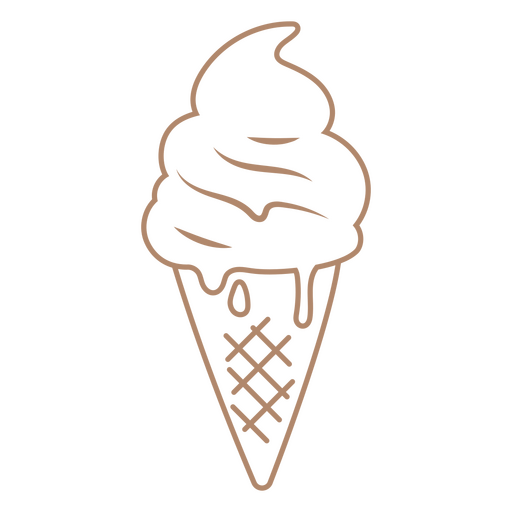 Melting ice cream cone PNG Design