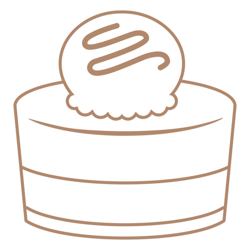 Cake with ice cream icon PNG Design