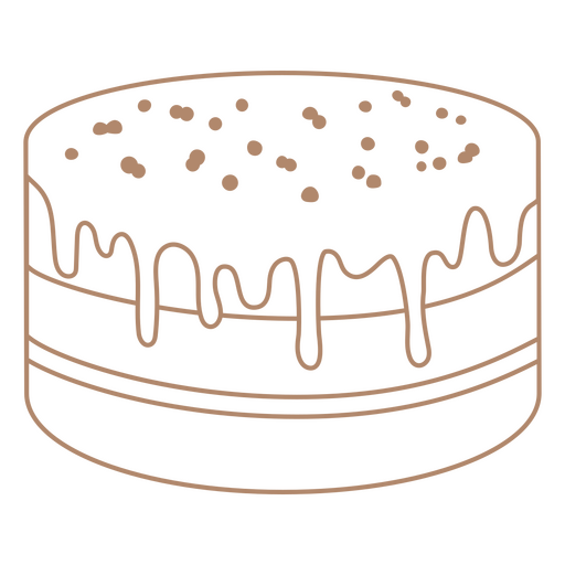 Black and brown cake with icing PNG Design